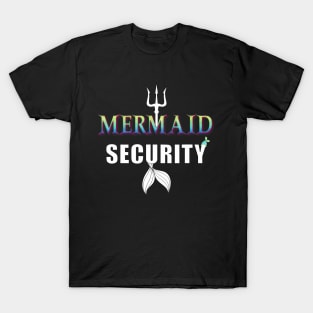 Mermaid Security Daddy Merman Dad Papa Halloween Costume T-Shirt